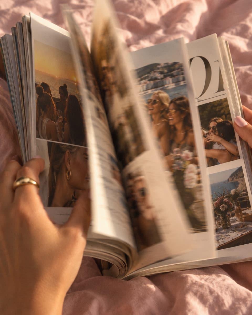 Hands flipping through the printed pages